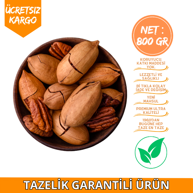 Yerli Taze Kabuklu Pikan Cevizi - 800gr Paket. ürün görseli